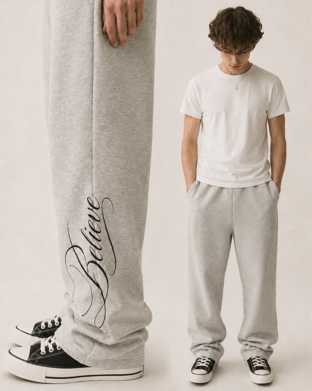 Believe Sweatpants grey (wide)