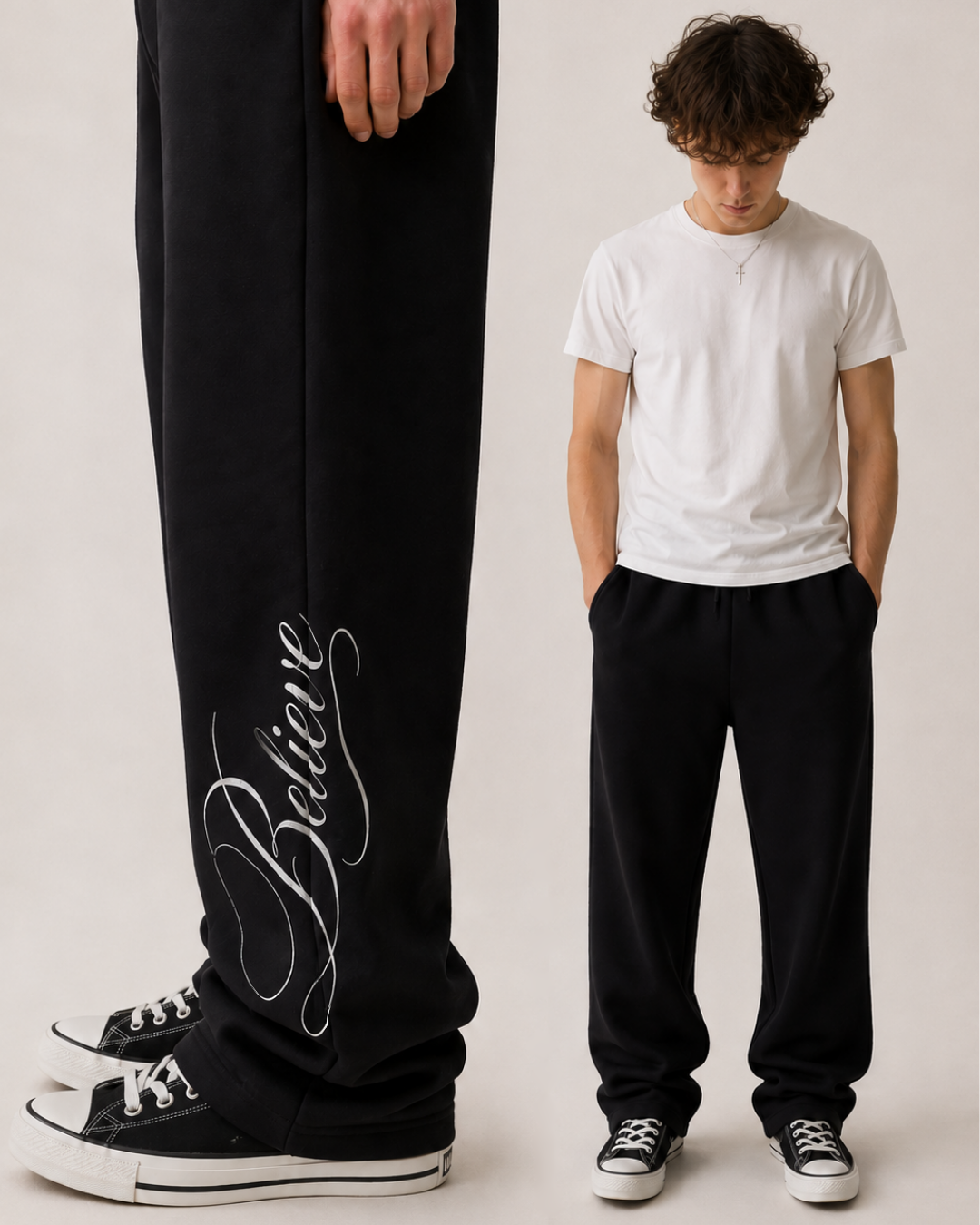 Believe Sweatpants black (wide)